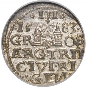 Stefan Batory, Trojak 1583, Riga - Rosetten - exquisit