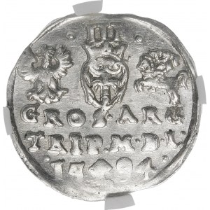 Zygmunt III Waza, Trojak 1594, Wilno – Chalecki dzieli datę – kropki