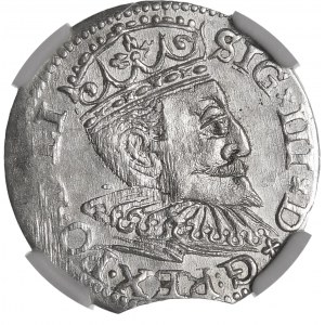 Sigismund III. Vasa, Trojak 1595, Riga - Kreuze und Punkte