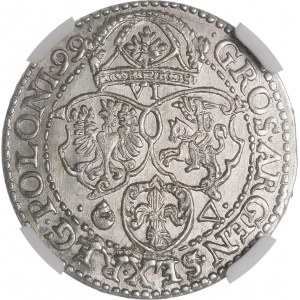 Sigismund III Vasa, Sixpence 1599, Malbork - großer Kopf - selten und exquisit