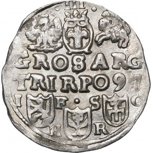 Zikmund III Vasa, Trojak 1597, Bydgoszcz - dvouřádkový nápis - varianta