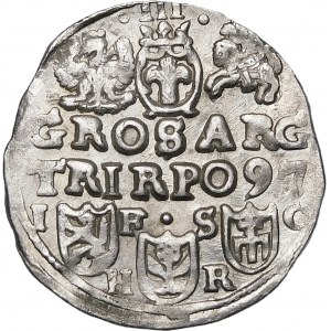 Zygmunt III Waza, Trojak 1597, Bydgoszcz – napis w dwóch wierszach – wariant