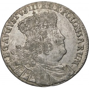 August III Sas, Ort 1754 EC, Lipsk – szerokie popiersie – odmiana