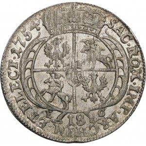 August III Sas, Ort 1754 EC, Leipzig - wide bust - variety