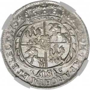 August III Sas, Ort 1754 EC, Lipsko - široké poprsí