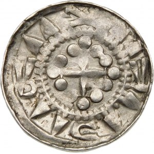 Cross denarius 11th century, CNP type V - pearl cross - beautiful.