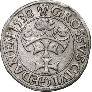 Zygmunt I Stary, Grosz 1538, Gdańsk – PRVSS