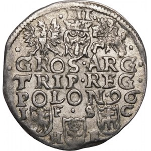 Zygmunt III Waza, Trojak 1596, Bydgoszcz – większe popiersie