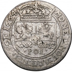 Johannes II. Kasimir, Tymf 1664 AT, Krakau - SALVS ∙ - Variante