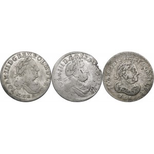 John III Sobieski, 1681, 1683, 1684 TLB, Bydgoszcz - set (pcs. 3)