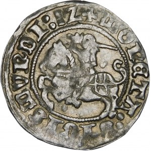 Sigismund I. der Alte, halber Pfennig 1512, Vilnius - diagonaler Doppelpunkt, Doppelpunkt