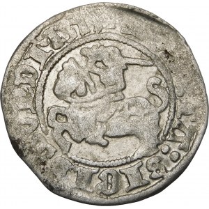 Sigismund I. der Alte, Halber Pfennig 1513, Vilnius - Volles Datum, LIVTVANIE Fehler - Seltenheit