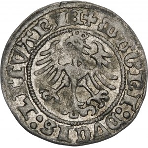 Sigismund I. der Alte, Halbpfennig 1516, Wilna - abgekürztes Datum - Ring über der Heide - selten