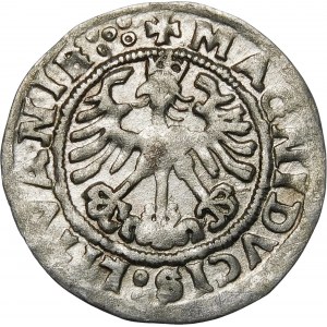 Sigismund I. der Alte, Halbpfennig 1519, Wilna - 6 Federn - Pentagramm - selten
