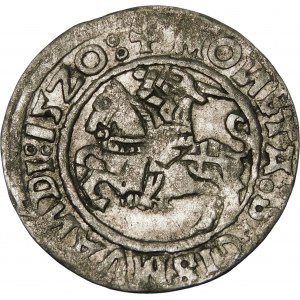 Sigismund I. der Alte, Halbpfennig 1520, Vilnius - Fehler, SIGISMVANDI - dreifacher Punkt - sehr selten