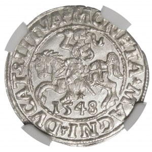 Zikmund II Augustus, půlpenny 1548, Vilnius - Římský I, LI/LITVA - nádherný