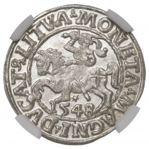 Sigismund II Augustus, Halbpfennig 1548, Wilna - schön