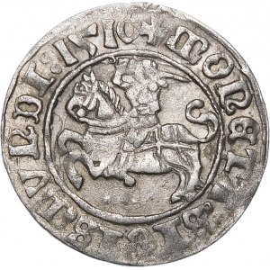 Sigismund I. der Alte, Halbpfennig 1510, Wilna - große Null, Doppelpunkt - Kuriosität