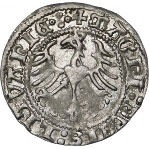 Zikmund I. Starý, půlpenny 1513, Vilnius - dvojtečka, čtyřtečka - krásná