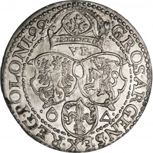 Sigismund III Vasa, Sixpence 1599, Malbork - small head - beautiful