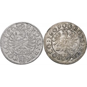 Sigismund III Vasa, 1609 penny, Cracow - Pilawa and Lewart - set (item 2).