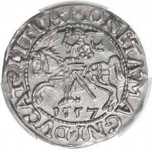 Sigismund II Augustus, Halbpfennig 1557, Vilnius - LI/LITVA - Variante - schön