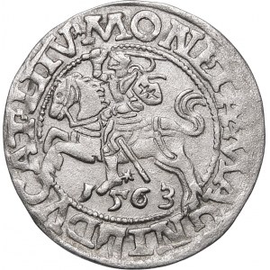 Sigismund II Augustus, Half-grosz 1563, Vilnius - 18 Pogon, Axe, DVX LI/LITV