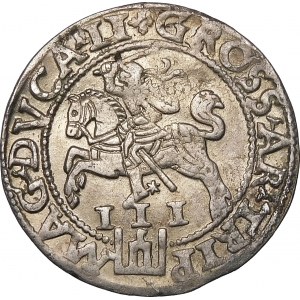 Sigismund II Augustus, Trojak 1562, Vilnius - Pogon not in shield - LI/LI