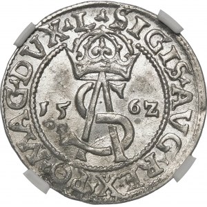 Sigismund II Augustus, Trojak 1562, Vilnius - Pogon not in shield - L/LI