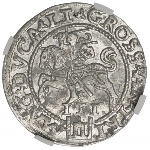 Sigismund II Augustus, Trojak 1562, Vilnius - Pogon not in shield - L/LI