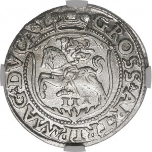 Zygmunt II August, Trojak 1562, Wilno – Pogoń w tarczy, Topór – L/L