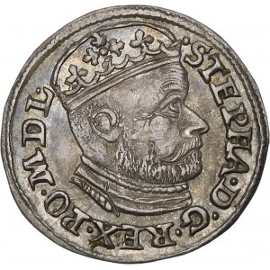 Stefan Batory, Trojak 1586, Olkusz - N-H podľa erbu