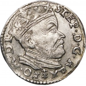 Stefan Batory, Trojak 1585, Wilno – herb Lis - odmiana