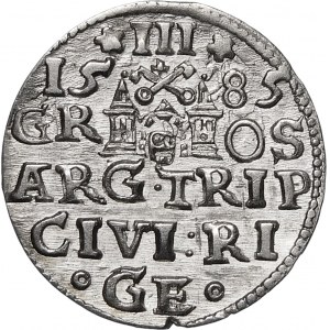 Stefan Batory, Trojak 1585, Riga - malá hlava, rozety - varianta