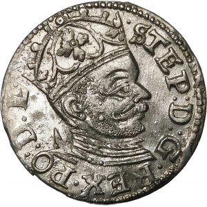 Stefan Batory, Trojak 1585, Riga - malá hlava, rozety - odroda