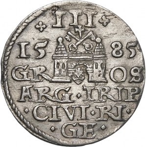 Stefan Batory, Troyak 1585, Riga - large head, crosses