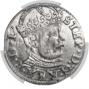 Stefan Batory, Trojak 1586, Riga - large head - variant