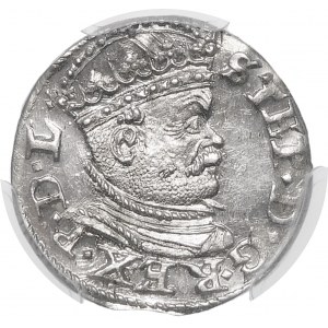 Stefan Batory, Trojak 1586, Riga - small head - squares