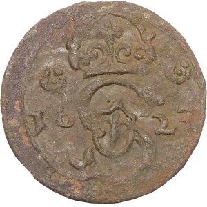 Zikmund III Vasa, denár 1623, Łobżenica - úplné datum - vzácný