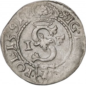 Zygmunt III Waza, Szeląg 1591 IF, Olkusz – odmiana