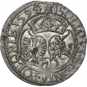 Zygmunt III Waza, Szeląg 1594, Olkusz – b. rzadki i piękny