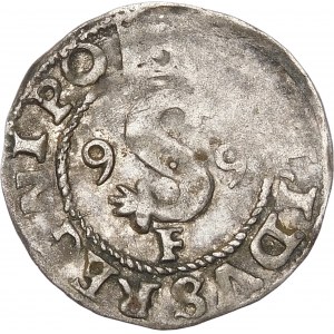 Zygmunt III Waza, Szeląg 1599 F, Wschowa – 2xSOLIDV – b. rzadki