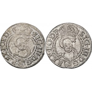 Zygmunt III Waza, Szeląg 1592 i 1596, Malbork – zestaw (szt. 2)