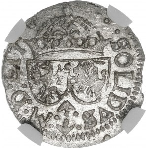 Zygmunt III Waza, Szeląg 1615, Wilno – trójlistek na rewersie – piękny