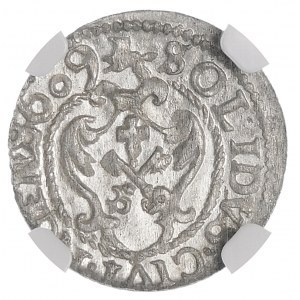 Zygmunt III Waza, Szeląg 1609, Ryga – 609 – piękny