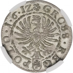 Sigismund III Vasa, Grosz 1612, Cracow - ∙1∙6∙1Z rosette - beautiful