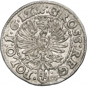 Zikmund III Vasa, Grosz 1612, Krakov - ∙1∙6∙1Z: rozeta - varianta - krásná