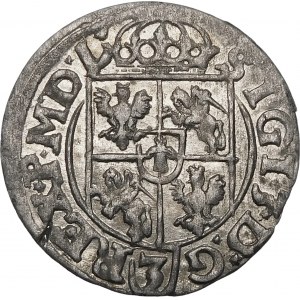Zikmund III Vasa, polopostava 1618, Bydgoszcz - Sas v ozdobném štítu, SIGI