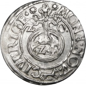 Zygmunt III Waza, Półtorak 1620, Ryga – liszka dzieli napis