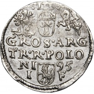 Sigismund III Waza, Trojak 1595, Olkusz - mit Marke im Rand